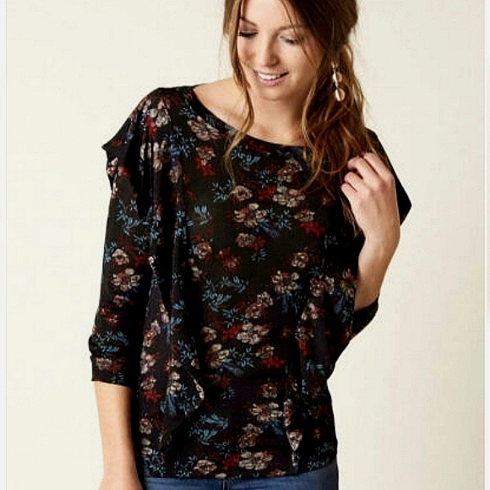 Free People Dock Street Top Shirt black size small